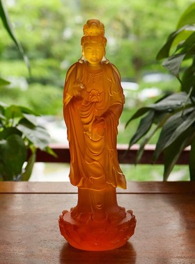 极速禅悦佛艺古法琉璃西方三圣阿弥陀佛大势至菩萨观X音菩萨佛像