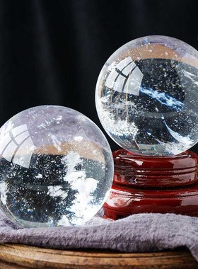 极速特价白水晶球摆o件家居客厅办公室装饰品熔炼球开业乔迁礼品