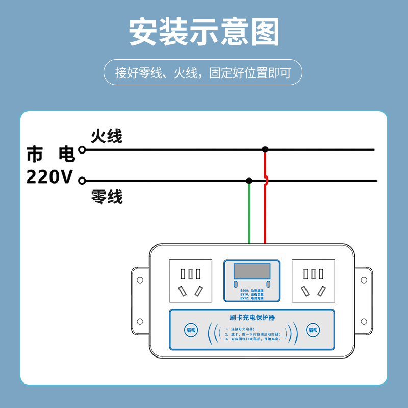 电瓶车智能充电保护器充电插座充电桩双路刷卡使用充满自动断电 - 图2