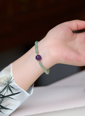 小红书爆款天然8mm紫水晶手链