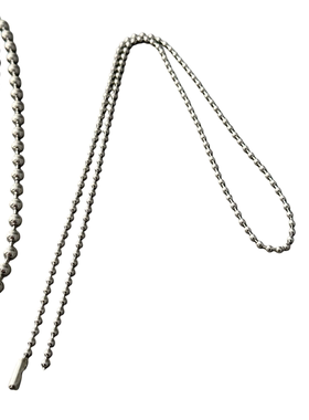 WANGWANG合金2/4MM复古做旧不锈钢潮流街头圆珠百搭圆球吊坠项链