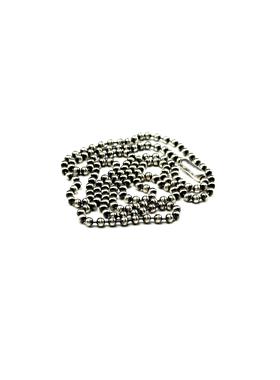 WANGWANG圆珠项链2.5MM百搭吊坠做旧S925银细款情侣银饰项链