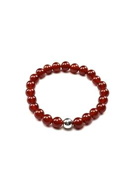 特价WANGWANG单银饰6/8MM黑玛瑙绿松石925纯银情侣银手链手串