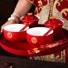 Toast tea cup wedding suit a pair of wedding bowls and chopsticks cups wedding red tea set toast dowry supplies