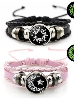 2024二人闺蜜兄弟手链可夜光创意时尚复古手环送男女情侣款礼物