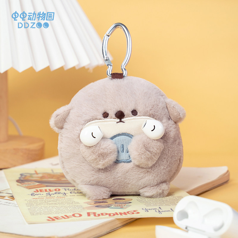 电电动物园企鹅水獭耳机包可爱零钱包毛绒挂件收纳包挂件生日礼物,淘宝优惠券,粉丝福利购,淘宝优惠卷
