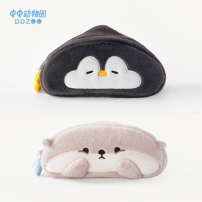 电电动物园企鹅笔袋毛绒绒大容量高颜值可爱水獭动物文具盒毛茸茸,淘宝优惠券,粉丝福利购,淘宝优惠卷