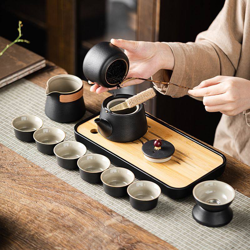 陶瓷茶壶茶杯泡茶功夫旅行茶具套装户外露营车载便携小套一壶四杯,淘宝优惠券,粉丝福利购,淘宝优惠卷