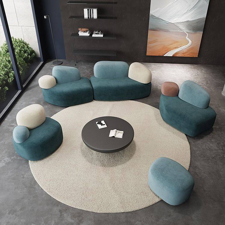 轻奢奶油风单人沙发椅美容院接待会客小户型布艺沙发茶几家用客厅,淘宝优惠券,粉丝福利购,淘宝优惠卷