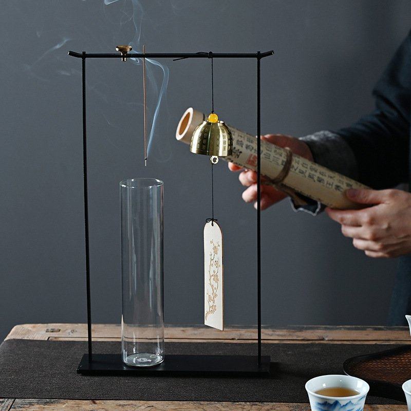 线香插托不落灰铁艺风铃倒挂式香插创意家用摆件檀香沉香香炉底座,淘宝优惠券,粉丝福利购,淘宝优惠卷