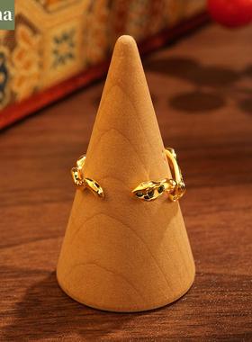 NININA灵蛇戒指女2025新款本命年轻奢气质黄金色小蛇开口蛇形指环