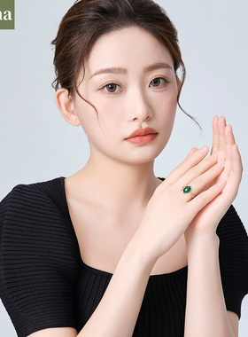 NININA孔雀石指戒指潮送女友闺蜜