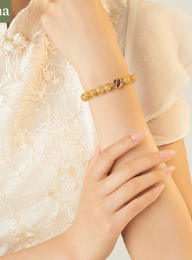 NININA招财黄水晶手链平安转运珠