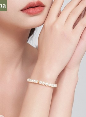 NININA正圆施家珍珠手链手串金手饰品女秋冬时尚轻奢小众气质细珠