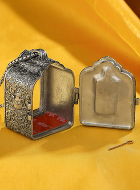 极速嘎乌盒子吊坠随身可打开空心嘎乌盒白铜M男女挂件项链吊坠饰