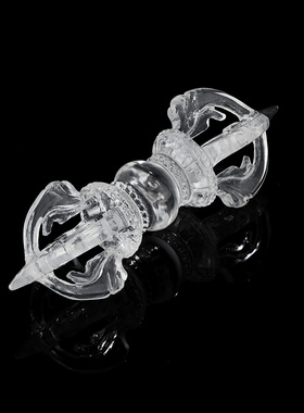 极速天然水晶五股金q刚杵摆件家居摆件五股杵7.2cm