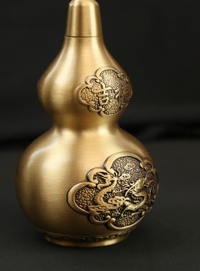 黄铜龙凤呈祥葫芦工艺品礼品新中式客厅桌面办公室玄关装饰镇宅