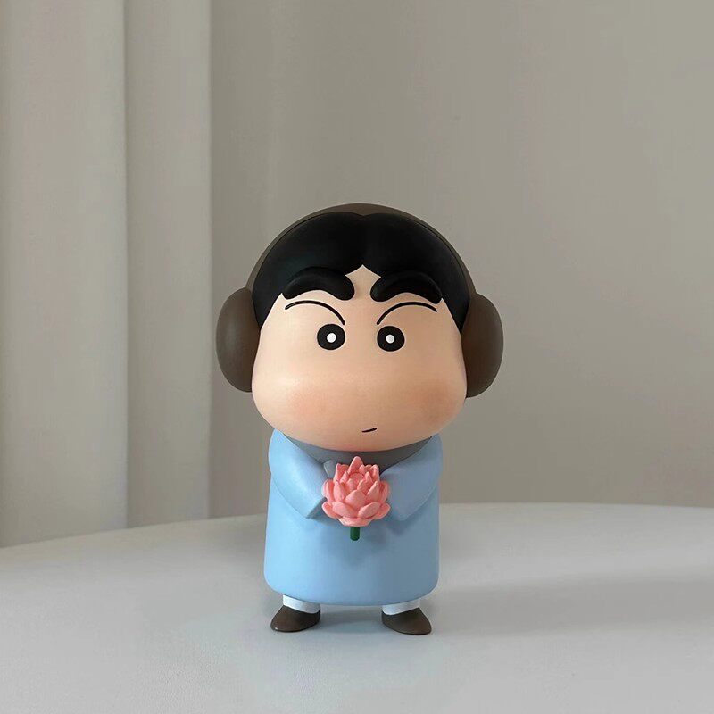 请回答1988正峰蜡笔小新摆件手捧莲花好运莲莲办公室桌面生日礼物