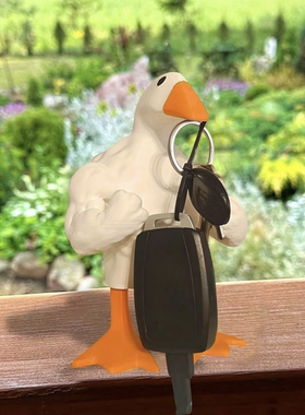 创意肌肉鸭车内装饰摆件玄关电视柜客厅办公室桌面茶几乔迁礼物