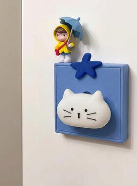 【原创】蓝莓小猫开关面板装饰套3d打印拨杆开关装饰86面板保护套