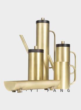 一匚样板间搭配玫瑰金酒具金属花器售楼部酒店客厅茶几组合摆件