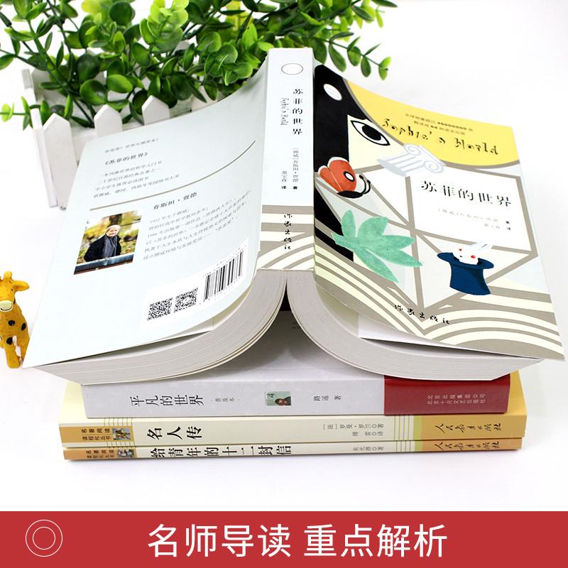 全套4册 名人传 初中生 平凡的世界苏菲给青年的十二封信八年级下读正版课外书籍书 人民教育出版社初二下册名著语文 - 图2