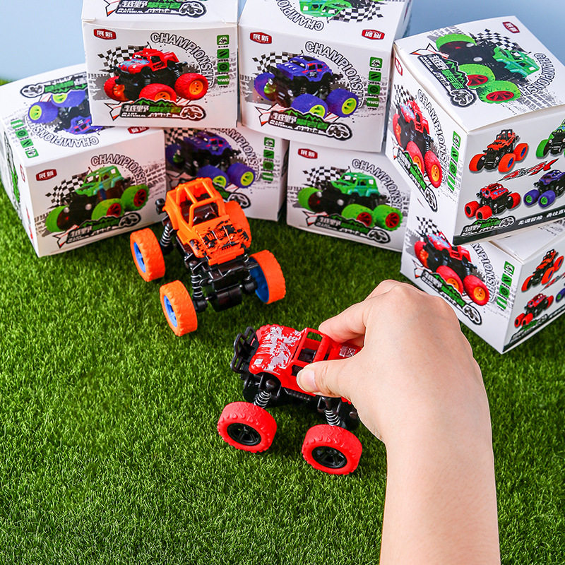 Boxed inertial off-road vehicle, fall-resistant climbing car, children's four-wheel drive car model, boy toy car, baby gift
