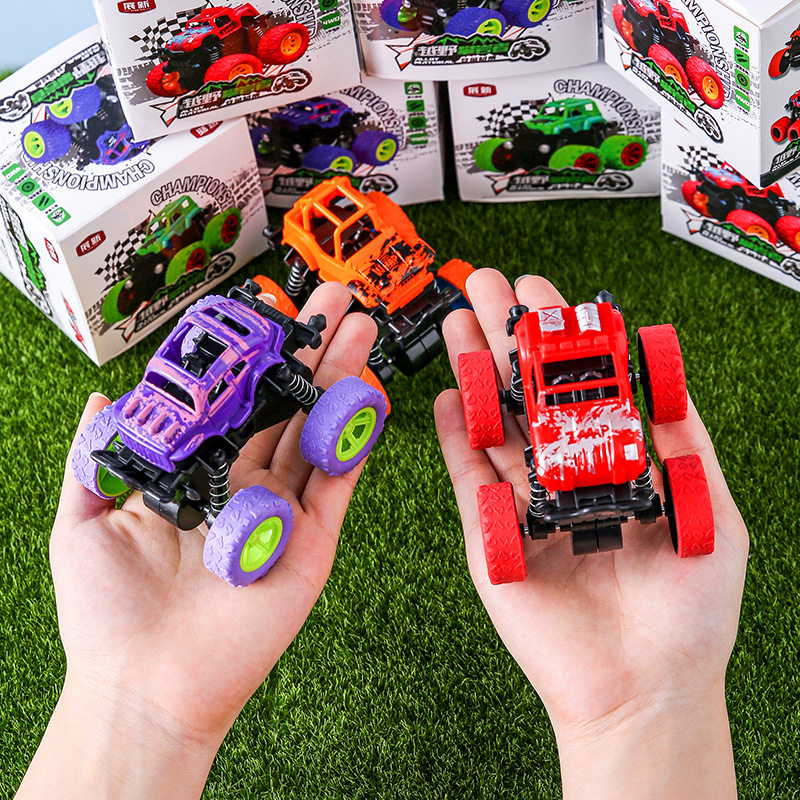 Boxed inertial off-road vehicle, fall-resistant climbing car, children's four-wheel drive car model, boy toy car, baby gift