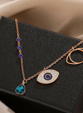 极速恶魔之眼手链女韩版r简约个性冷淡风小众设计手饰送女友生日