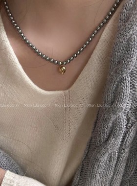 极速豆豆珍珠项链女轻奢小众设计感毛衣F链2023新款爆款锁骨链颈