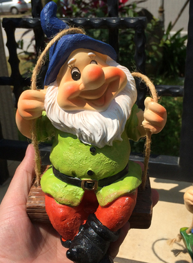 极速美式乡村小矮人花p园装饰品庭院家居农场摆件空中吊饰墙壁装