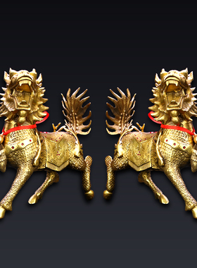 新品麒麟摆件一对纯铜全铜貔貅卧室客厅家居装饰R摆设店铺开业礼