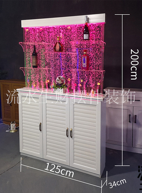 新品进门玄关柜带鱼缸酒柜屏风客厅隔断柜间厅柜T双面鞋柜门厅装
