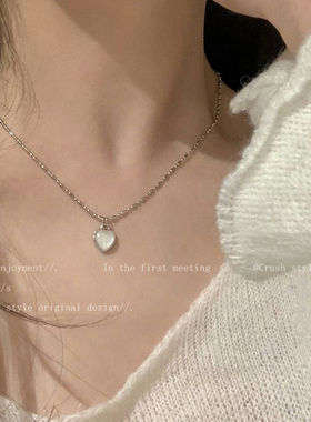 极速温柔爱心吊坠项链女甜酷风辣妹网红颈链配饰2022Y年新款百搭