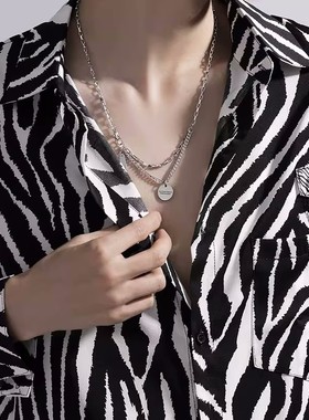 极速苍天不负有心人项链男潮钛C钢轻奢ins小众设计感吊坠锁骨