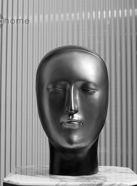 极速北欧a简约白色陶瓷插花器客厅电视柜玻璃花瓶金属面具人物桌