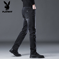修身 子 秋冬季 花花公子牛仔裤 2025新款 弹力高端加绒裤 男士 直筒长裤