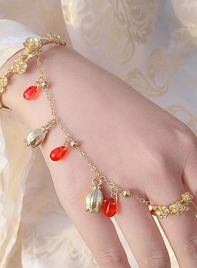 极速儿童古风手镯汉服戒指手錬一体古装写真N拍照表演镯子饰品礼