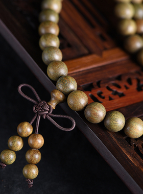 极速至善工艺 精品绿檀手串木檀香顺纹佛珠手链8mm1U08颗 佛珠厂