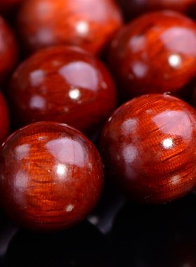 极速猫眼犀牛角紫檀手串108y颗佛珠血檀小叶紫檀手链老料男女玻璃