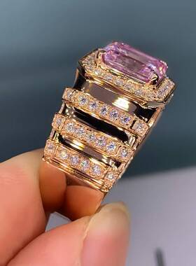 极速Huitan Aesthetic Pink Cubic Zirconia Engagement Rin.g fo