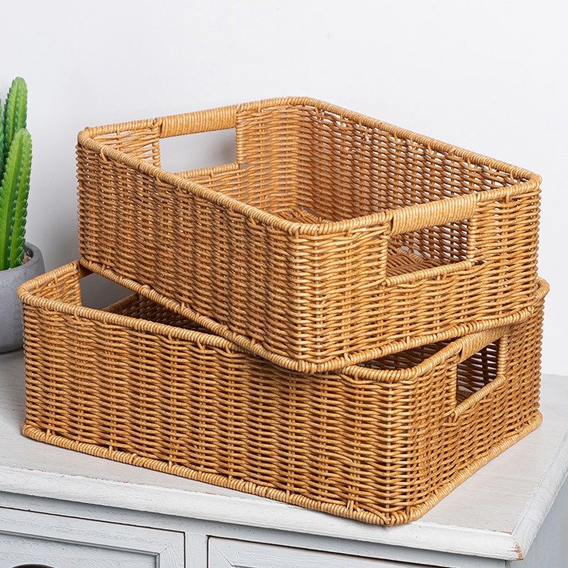 极速仿藤编茶几h收纳筐客厅电视柜抽屉整理篮桌面零食化妆品收纳,淘宝优惠券,粉丝福利购,淘宝优惠卷