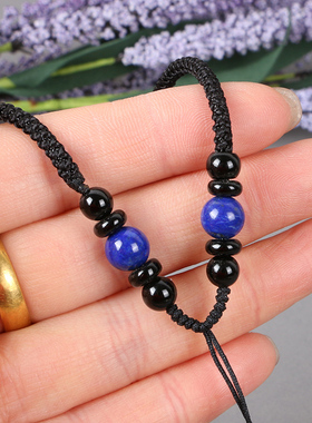 极速手工编织项i链绳油青金石南红玛瑙和田玉吊坠挂绳男女款佩挂