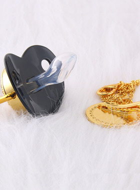 极速Name Initials Baby Pacifier and ClipK Luxury Black Bling
