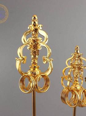 极速锡杖a禅杖法杖降魔杖 地藏王菩萨法器 锌合金火焰珠法器新四