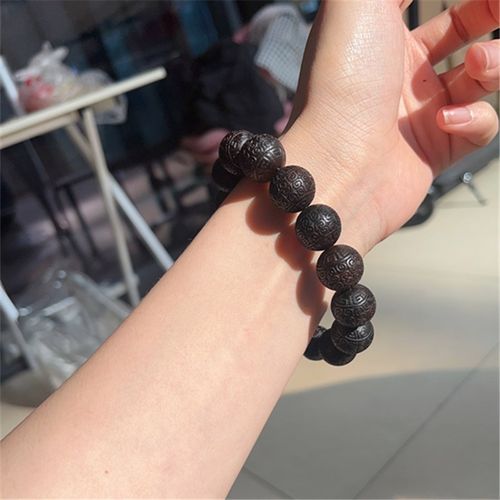 极速黑棋楠沉香回纹单圈手链 香味浓郁特别好闻 约15Smm TY230 - 图2