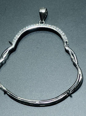 S925纯银简单款佛公银托多尺寸不掉钻佛公银托不褪色防过敏银托