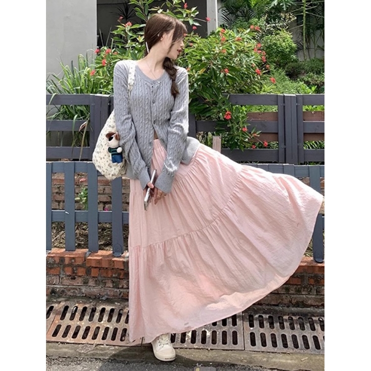 YT新-温柔蛋糕裙半身长裙短裙夏季甜美高腰显瘦A字半身裙_奥莱之船1_女装/女士精品-第4张图片-提都小院