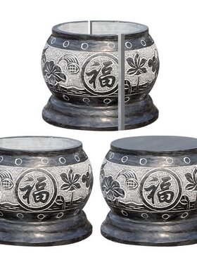 青石雕花石墩底座仿古寺庙庭院园林古建筑石墩底座柱子石包柱石
