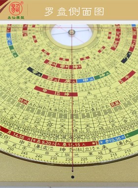 易仙强磁针8寸6三易卦玄空大卦综合罗盘蔡宗能精准铝合金色盘摆件